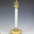 19th Century Brass and Marble Corinthian Table Lamp